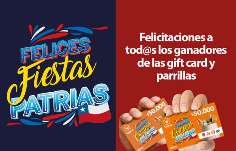 Conoce a los ganadores del sorteo de gift card y parrillas.