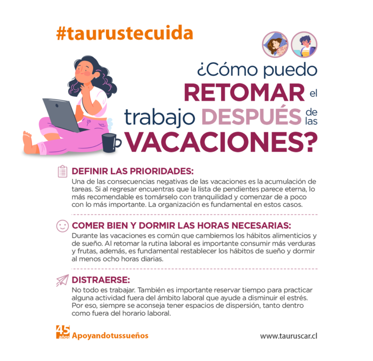 Retumar ¿Cómo retomar el trabajo después de vacaciones? | Taurus Car